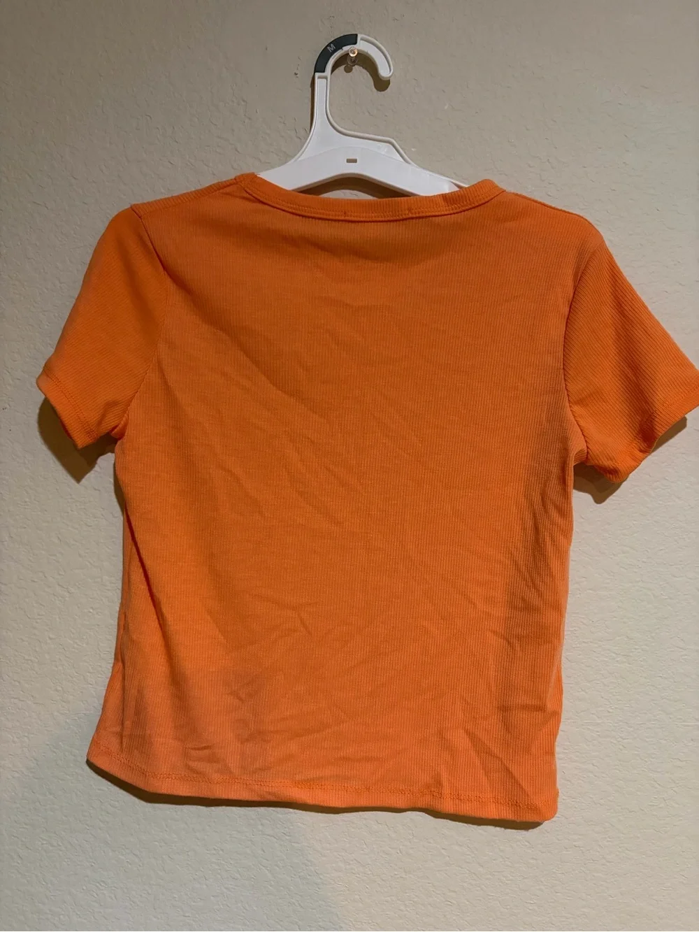 Stella Tweed Girls Size 16 Orange Ribbed Short Sleeve Crew Neck T-Shirt Top
